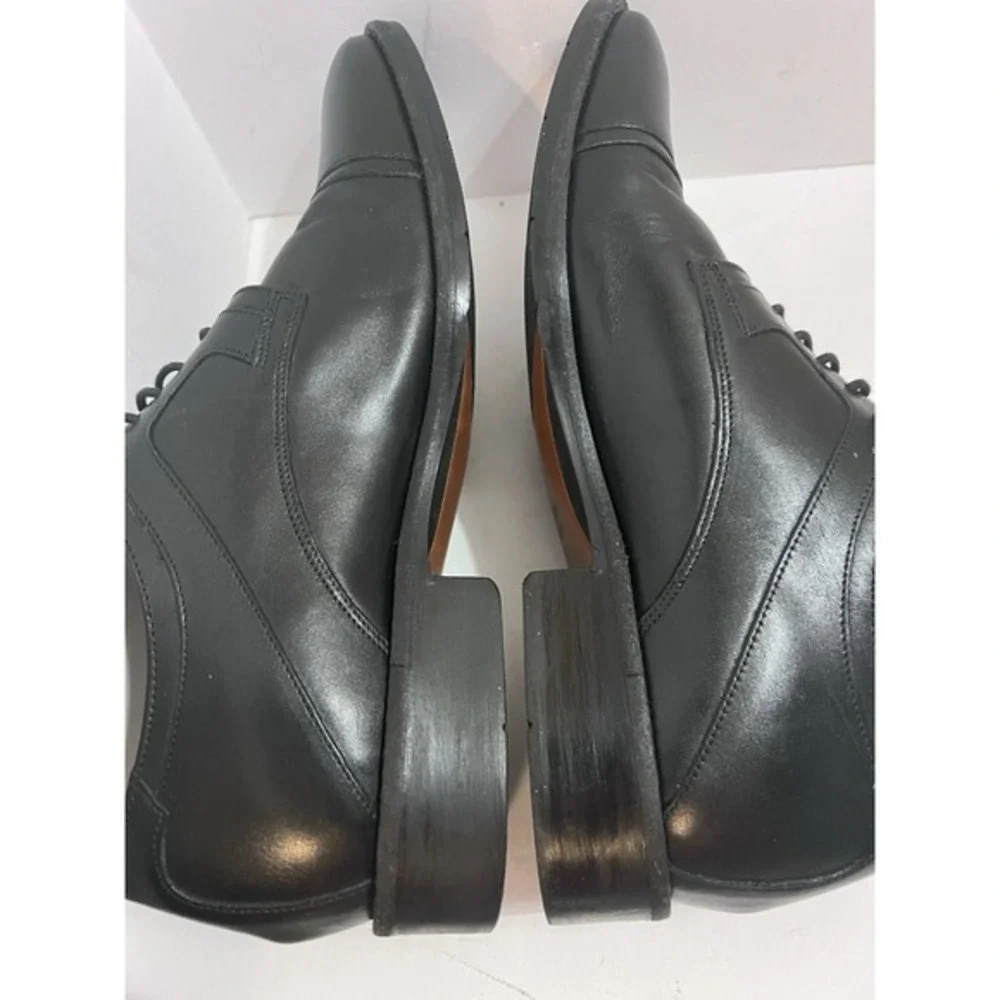 Johnston & Murphy Men's Dress Shoes Black Size 10M Lace Up Worn‎ Once Sheepskin